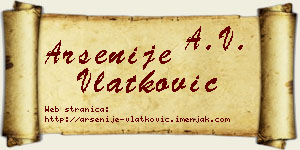 Arsenije Vlatković vizit kartica